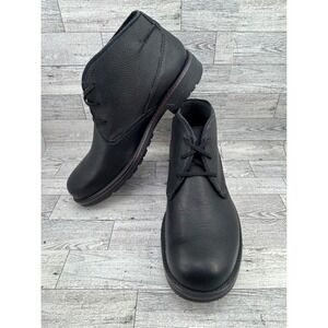 Clarks J Morris Peak Mens Chukka Boots Black Leather Waterproof Lace Up Size 12M